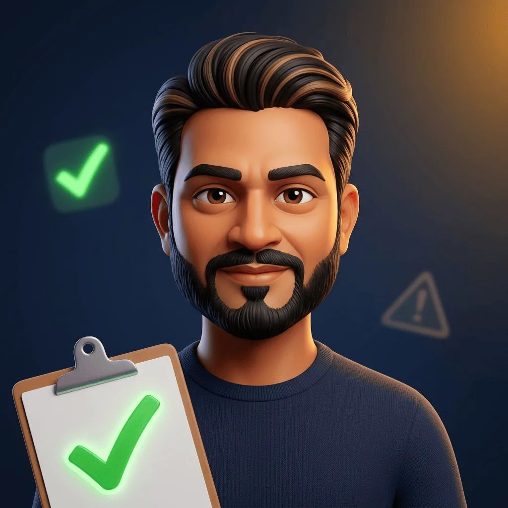 Billy Kukadia holding an audit clipboard with green compliance tick — UK Amazon listing auditor