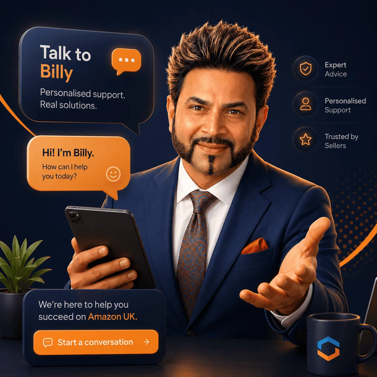 Billy ready to help — Talk to Billy for personalised Amazon UK support