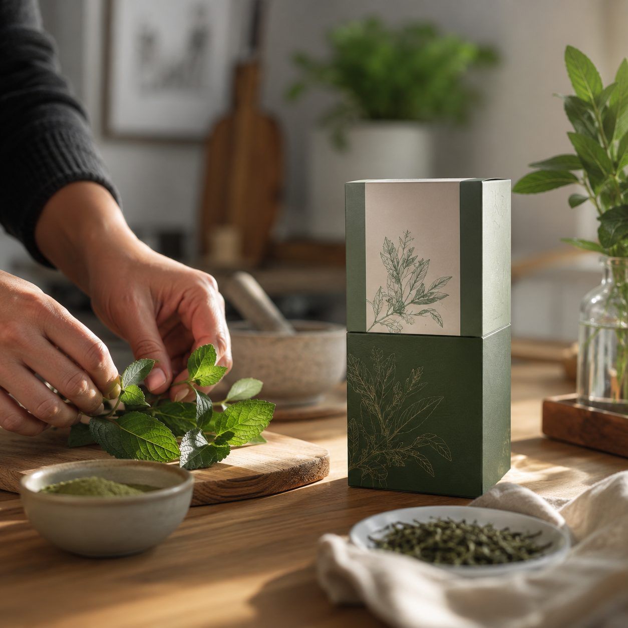 UK kitchen lifestyle scene generated by AI enhancement from the brand's original high-resolution product image
