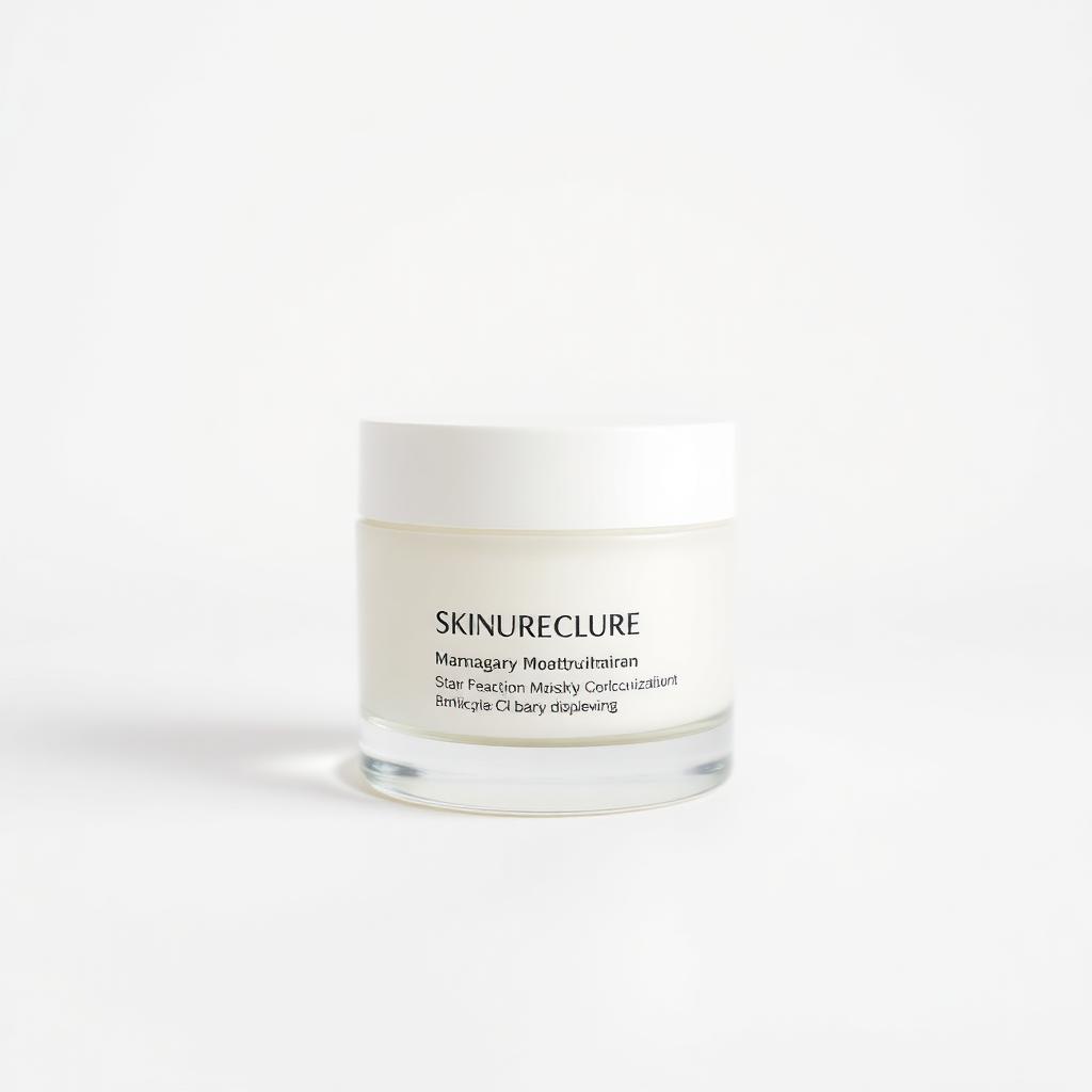 Studio shot of the same moisturiser jar on a true RGB 255 white background, perfectly even lighting and clean edges