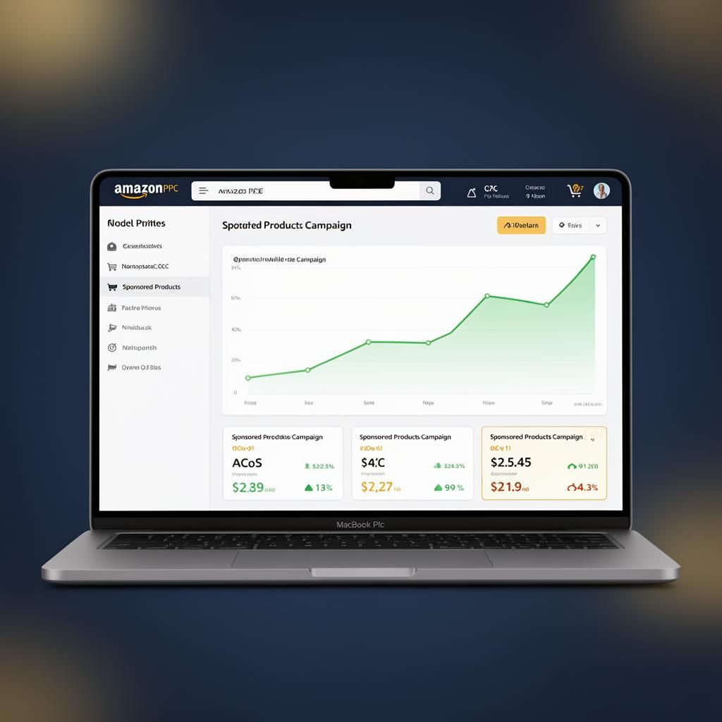 Amazon PPC analytics dashboard showing rising sponsored campaign performance