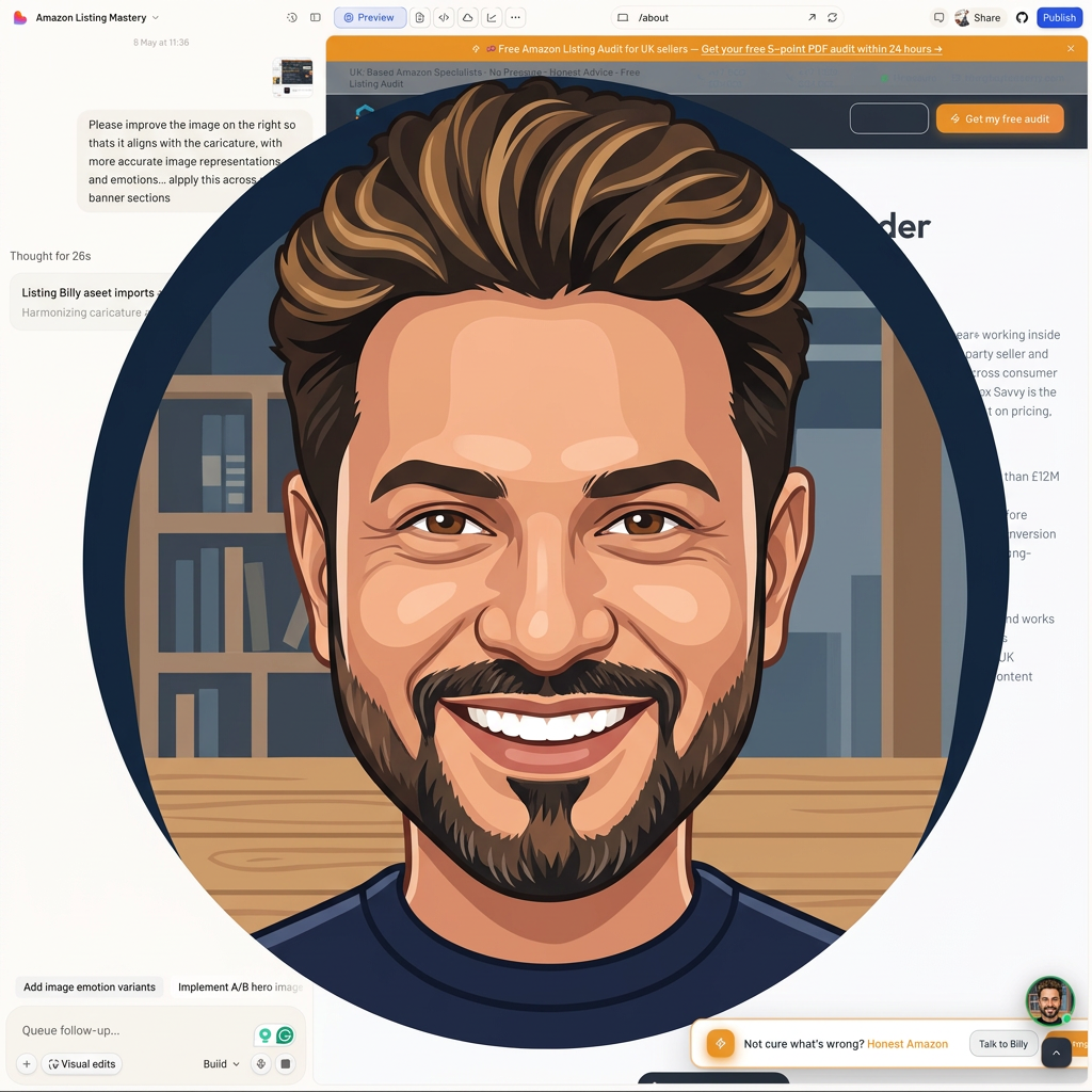 Circular avatar of Billy Kukadia, founder of Buy Box Savvy, who personally reads every UK Amazon enquiry