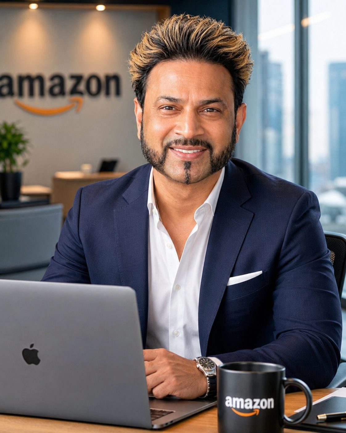 Billy Kukadia reviewing an Amazon listing audit at his UK desk